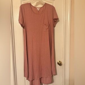 LuLaRoe Carly - Dusty Rose T-Shirt Dress